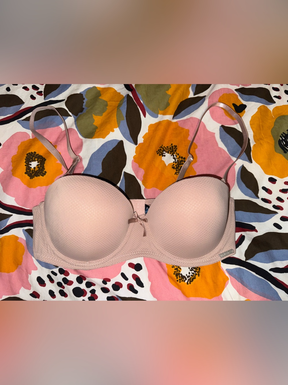 Nautica Light Pink Convertible Strap Bra Push Up Bra 34C